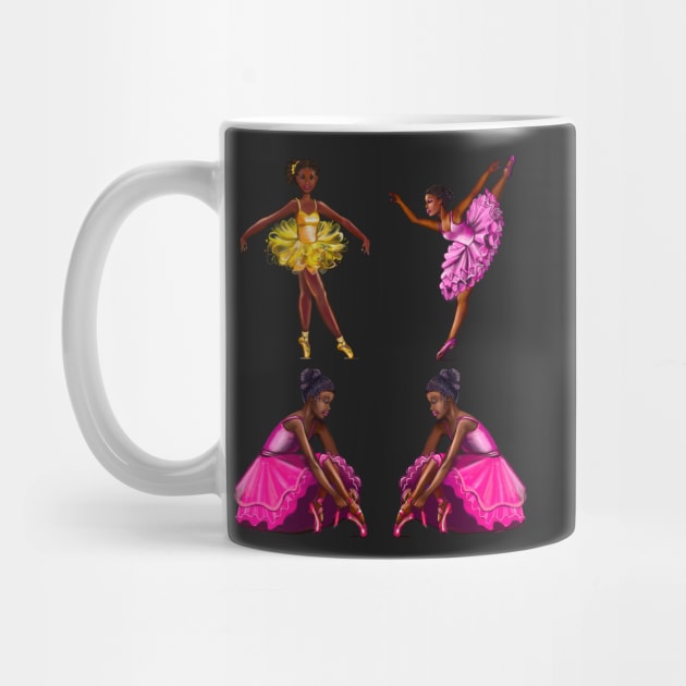 Black ballerina girls with corn rows ballet dancing ! beautiful  black girl with Afro hair and dark brown skin wearing a pink tutu.Hair love ! by Artonmytee